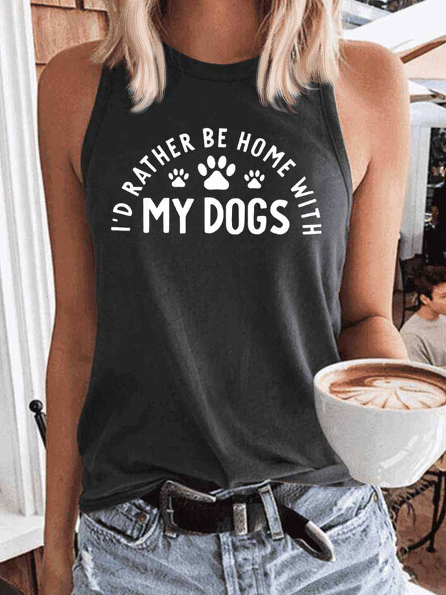 Women's I'd Rather Be Home With My Dog Tank Top