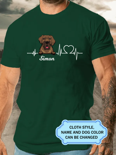 Heartbeat Dog For Great Dane Lovers Personalized Custom T-shirt