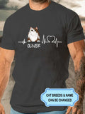 Women's Heartbeat Cat For Cat Lovers Personalized Custom T-shirt