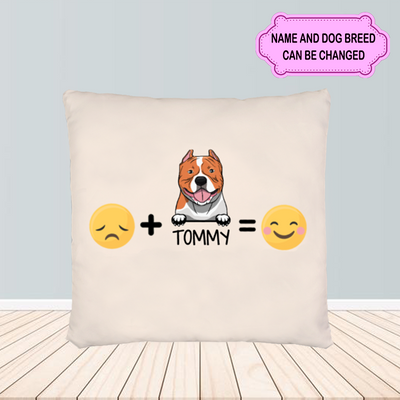 Happy Dog Icon Gift For Dog Lovers Personalized Custom Pillow