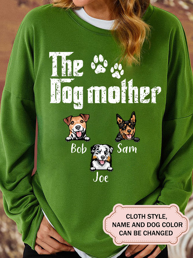 Women's The Dog Mother Personalized Custom Long Sleeve Shirt