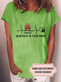 Women's Heartbeat Of A Fur Mama Personalized Custom T-shirt