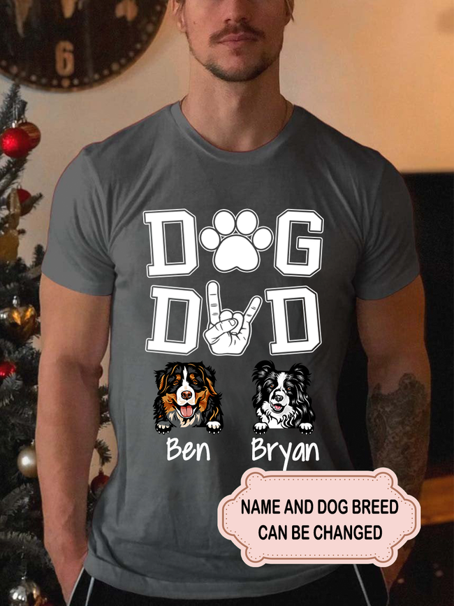 Men's Dog Dad Personalized Custom T-shirt