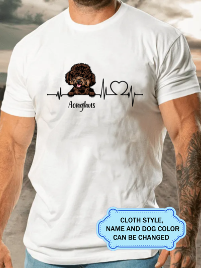 Heartbeat Dog For Poodle Lovers Personalized Custom T-shirt