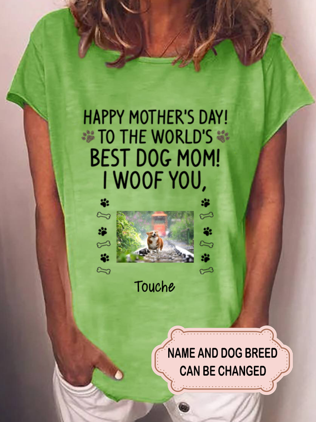 Women's Happy Mother's Day Custom Photo Personalized Custom T-shirt
