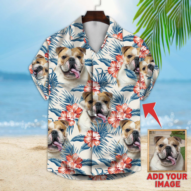 Unisex Custom Leaves & Flowers Pattern Short Sleeve Personality Hawaiian Shirt