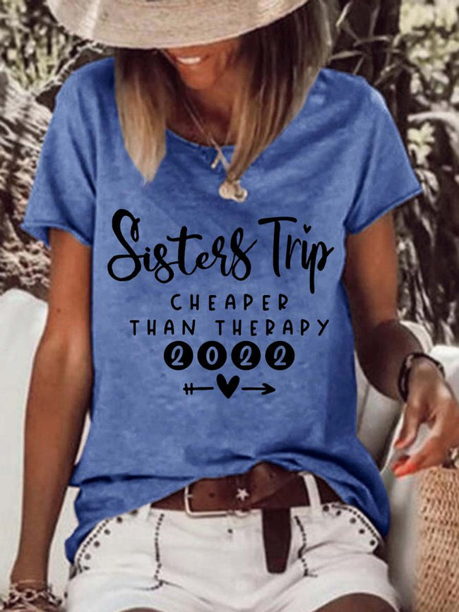Women's  Sister Trip 2022 Therapy T-shirt