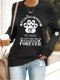 Women's In Loving Memory Of My Dog You Left Paw Prints In Our Hearts Forever Paw Sweatshirt