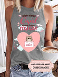 Women's WHO NEEDS CUPID CAT Personalized Custom T-shirt Gift for Cat Lover