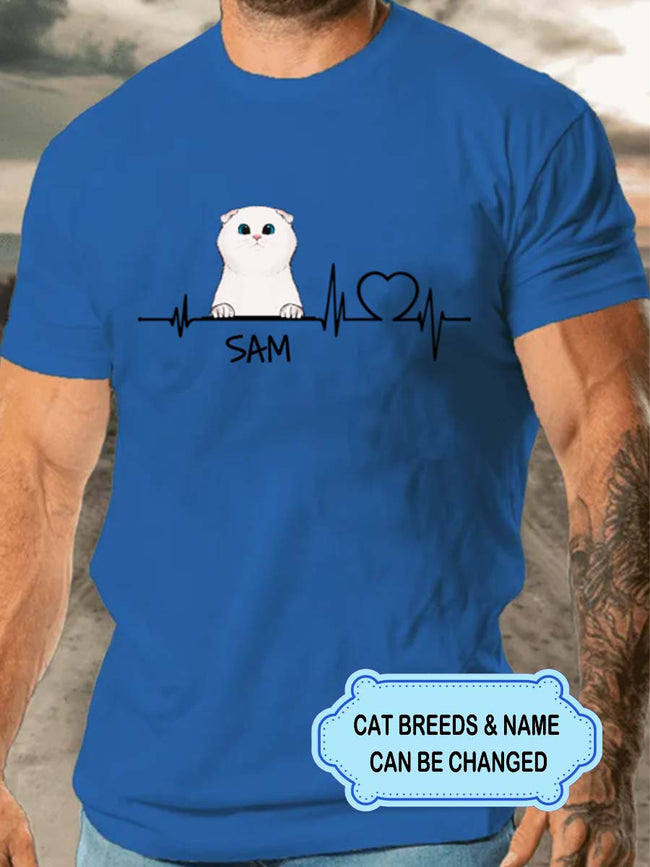 Women's Heartbeat Cat For Cat Lovers Personalized Custom Hoodie Top