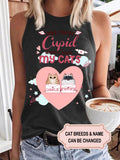 Women's WHO NEEDS CUPID CAT Personalized Custom T-shirt Gift for Cat Lover