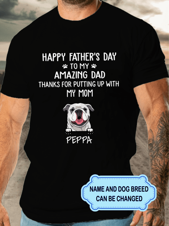 Men's Happy Father's Day To My Amazing Dad Personalized Custom T-shirt