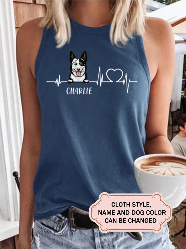 Heartbeat Dog For Australian Cattle Dog Lovers Personalized Custom T-shirt