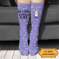Life Is Better With A Cat Sock Gift For Cat Lovers Personalized Custom Sock