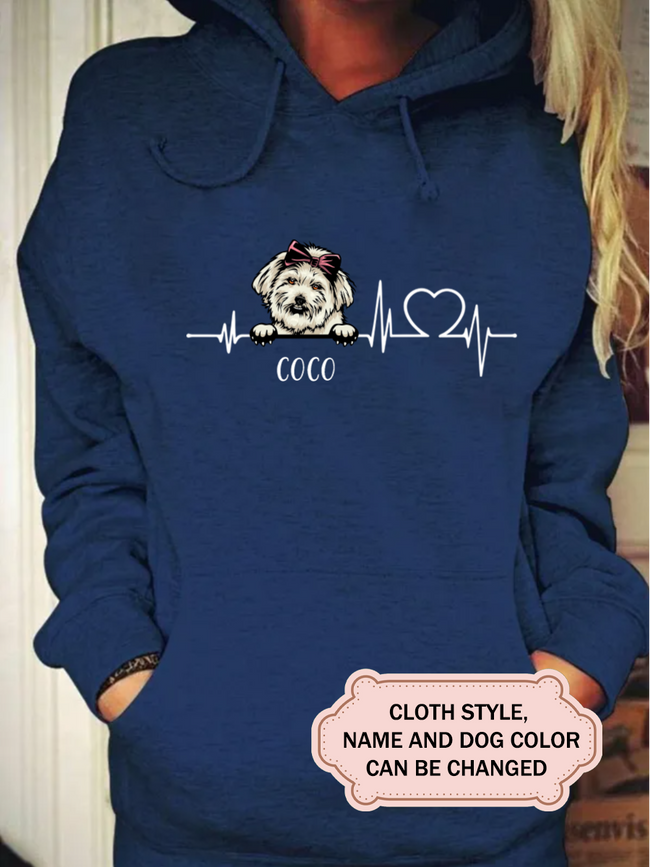 Heartbeat Dog For Maltese Lovers Personalized Custom T-shirt