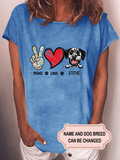 Women's PEACE LOVE DOG Personalized Custom Hoodie For Dog Lover