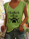 Women's I'd Rather Be With My Dog Tank Top