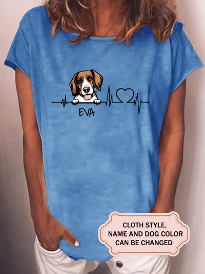 Heartbeat Dog For Beagle Lovers Personalized Custom T-shirt