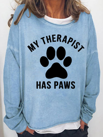 Women‘s My Therapist Has Paws Long Sleeve Shirt