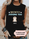 Women's Silently Judging You Personalized Custom Tank Top