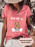 Women's Dog Mom For Dog Lovers Personalized Custom T-shirt