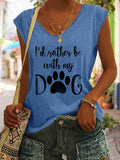 Women's I'd Rather Be With My Dog Tank Top