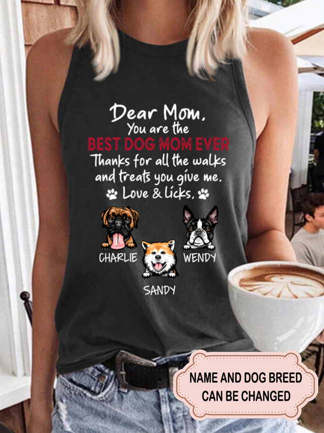 Women's Dear Mom Thanks For Walk and Treats Personalized Custom Tank Top