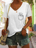 Women's Dog Pocket Funny T-shirt