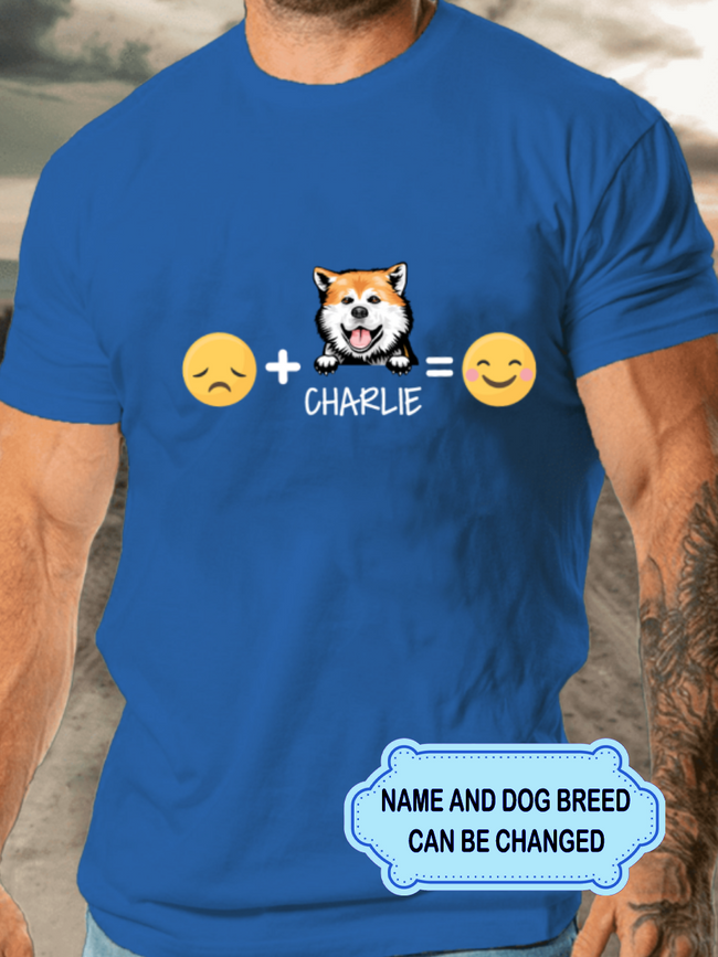 Men's HAPPY DOG ICON Personalized Custom T-shirt
