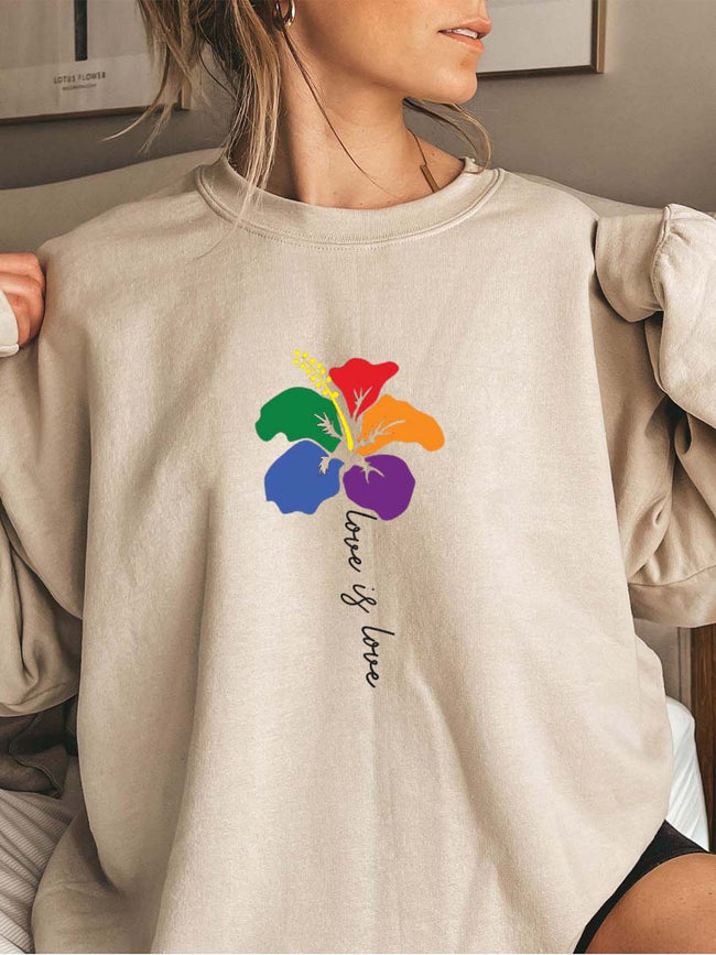 Palbrave Women‘s Love Is Love LGBT Printed Long Sleeve Sweatshirt