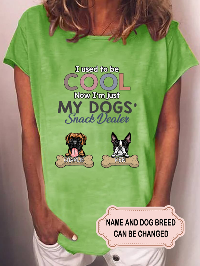 Women's Used To Be Cool Dog Lovers Personalized Custom T-shirt