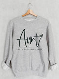 Palbrave Women‘s Auntie Like A Mom Only Cooler Printed Long Sleeve Sweatshirt