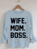 Women‘s Wife Mom Boss Long Sleeve Sweatshirt