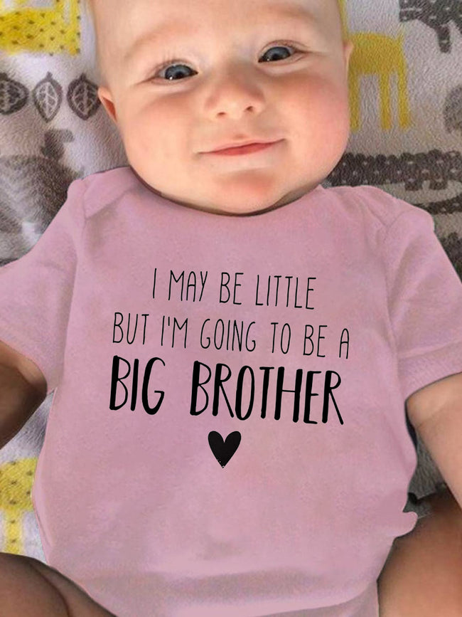 Palbrave I MAY BE LITTLE BUT I'M GOING TO BE A BIG BROTHER Printed Baby Onesies