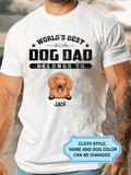 Men's World's Best Dog Dad Personalized Custom T-shirt