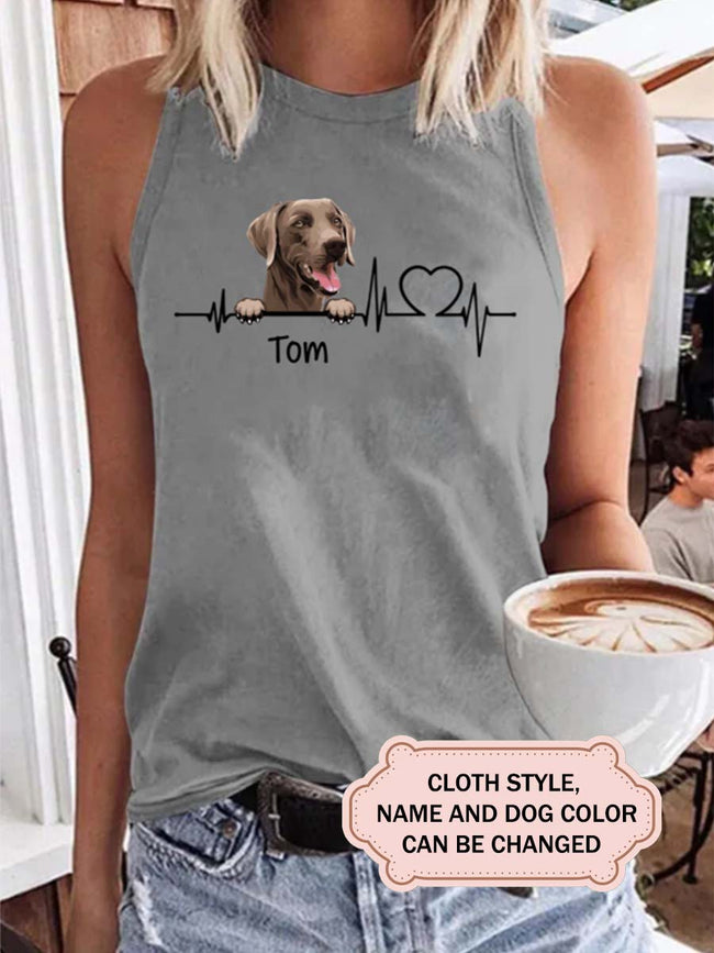 Heartbeat Dog For Weimaraner Lovers Personalized Custom T-shirt