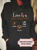 Women's Love Is A Four Legged Word Personalized Custom T-shirt