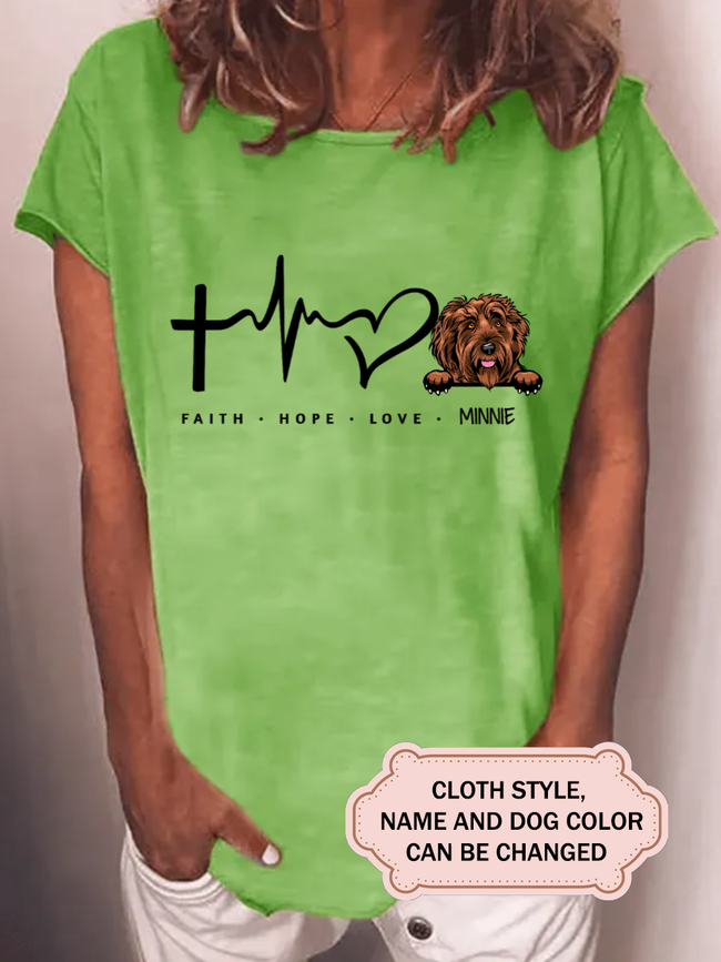 Faith Hope Love For Labradoodle Lovers Personalized Custom T-shirt