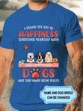 Women's THE KEY TO HAPPINESS DOGS Personalized Custom T-shirt