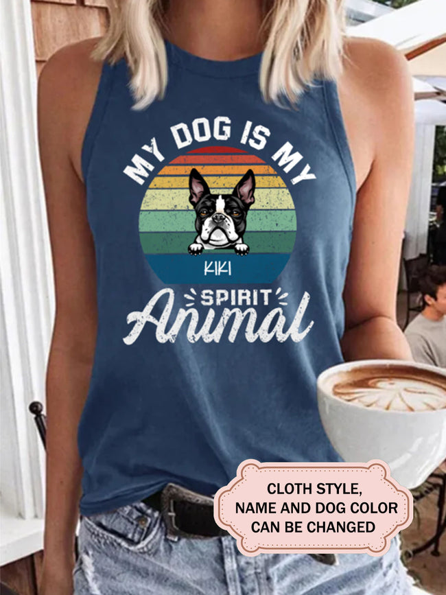 Women's My Dog Is My Spirit Animal Personalized Custom T-Shirt