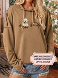 Women's Heartbeat Dog Personalized Custom Long Sleeve Sweatshirt For Dog Lover