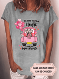 Women's The Road To My Heart Is Paved With Paw Prints Personalized Custom T-shirt