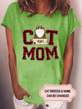 Women's Cat Mom Personalized Custom T-shirt