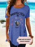 Women's Protected By Dog Personalized Custom T-shirt For Dog Lover