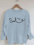 Women's Smile Face Print Sweatshirt