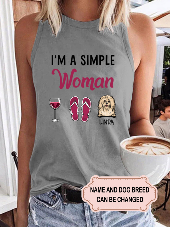 Women's I'm A Simple Woman Personalized Custom Tank Top