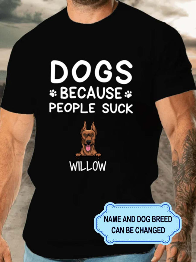 Women's Dogs Because People Suck Personalized Custom Tank Top