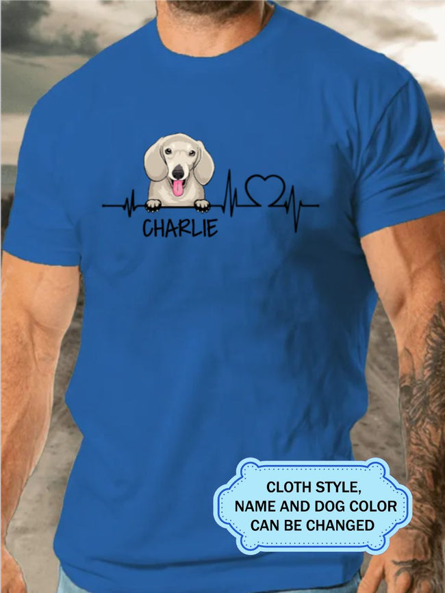 Heartbeat Dog For Dachshund Lovers Personalized Custom T-shirt
