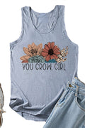 You Grow Girl Floral Print Tank Top