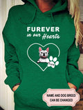 Women's Furever In Our Hearts Personalized Custom Hoodie For Dog Lover